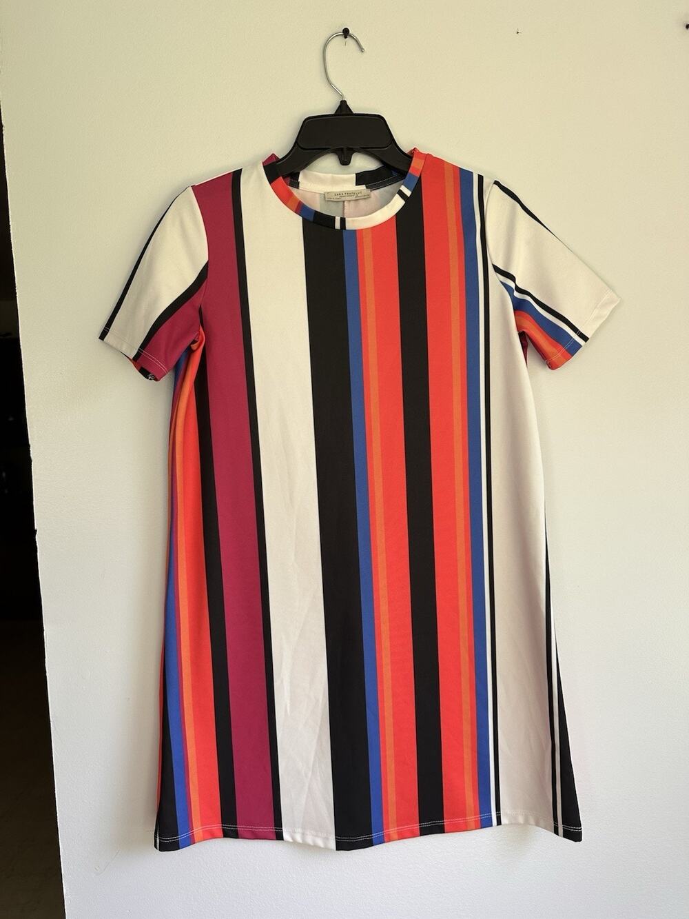 Zara Trafaluc Size Small Striped Mod Style T-Shirt Dress Pullover